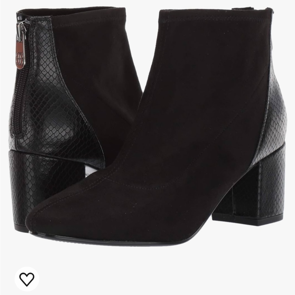 Ankle High Heel Suede Boots w/ Leather Back ✨✨✨